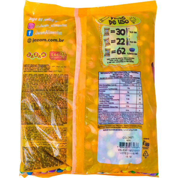 Confete Coloreti Mini Colorido 1Kg Jazam
